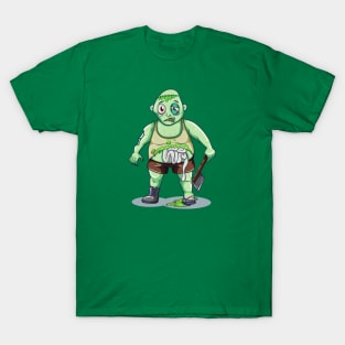 Green Zombie With axe T-Shirt